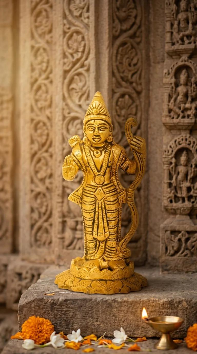 Value Gifts Brass Rama Idol Blessing Gesture for Tabletop and Spiritual Home