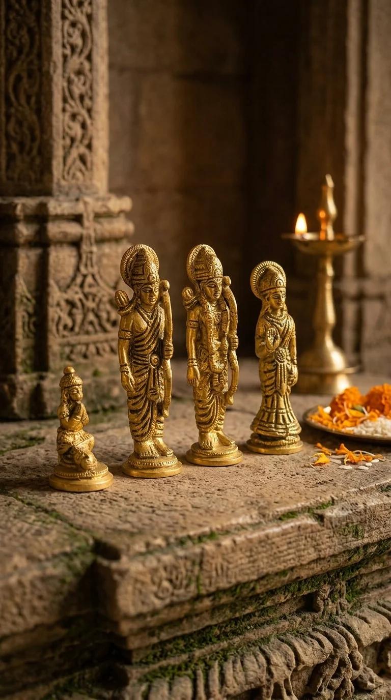 Value Gifts Decorative Brass Ram Darbar Statue for Living Room, Temple, and Home