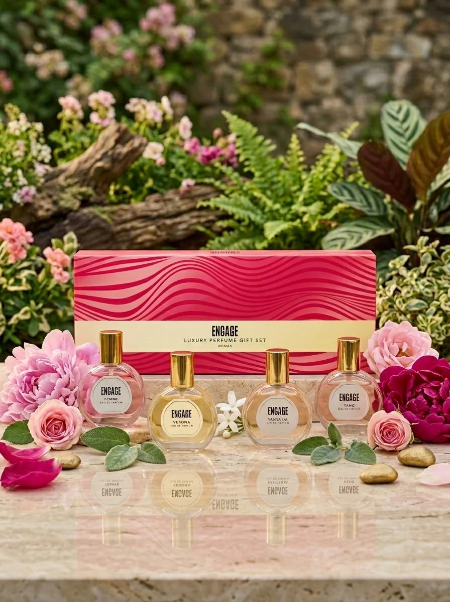 Engage Luxury Perfume Assorted Gift Set Birthday Gift Pack Long Lasting Eau De Parfum Travel Sized Perfume Set for Men and Women