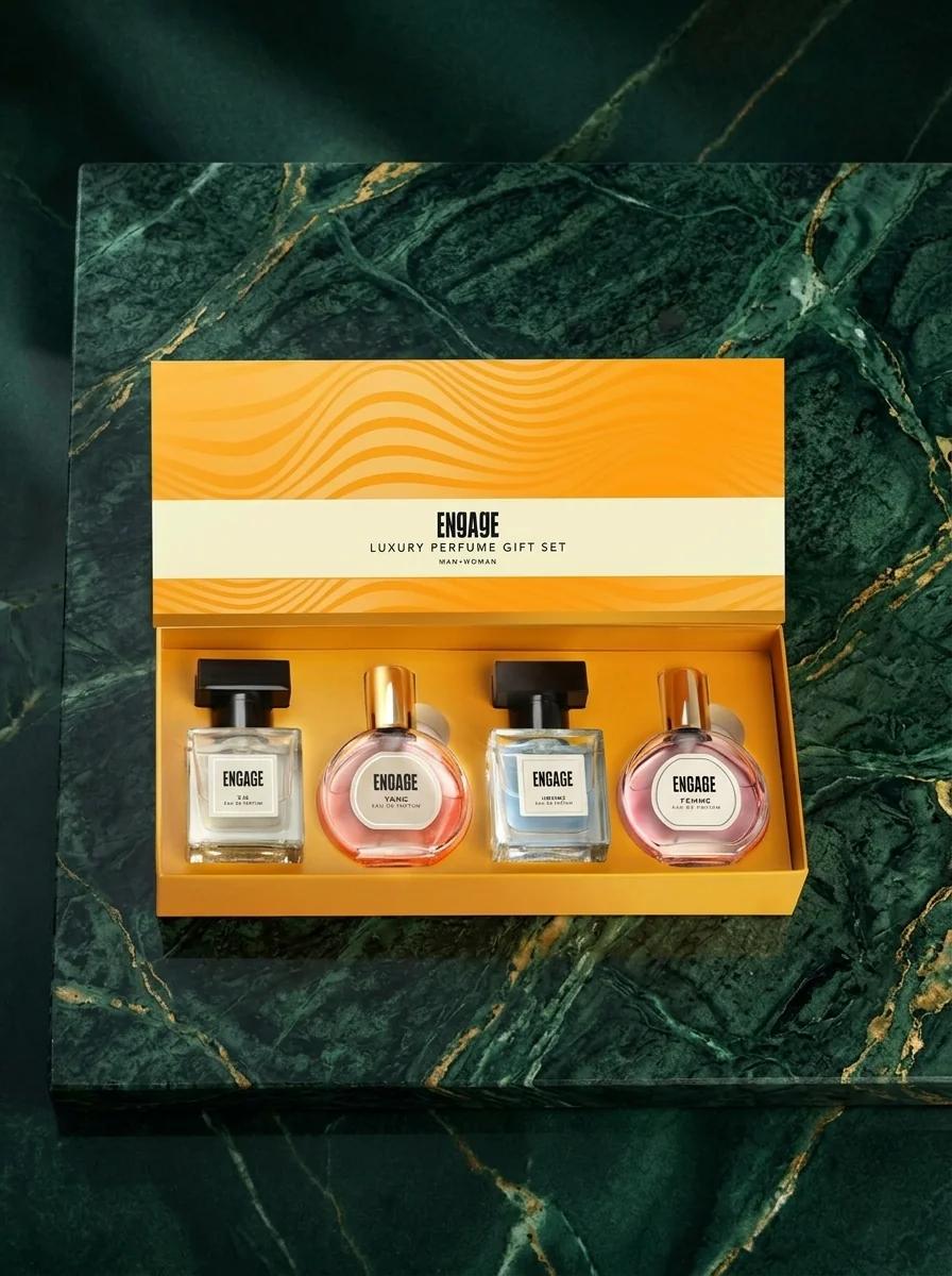 Engage Perfume Assorted Gift Set for Wedding Anniversary Birthday Special Occasions Long Lasting Eau De Parfum Travel Size Perfume Pack for Men and Women