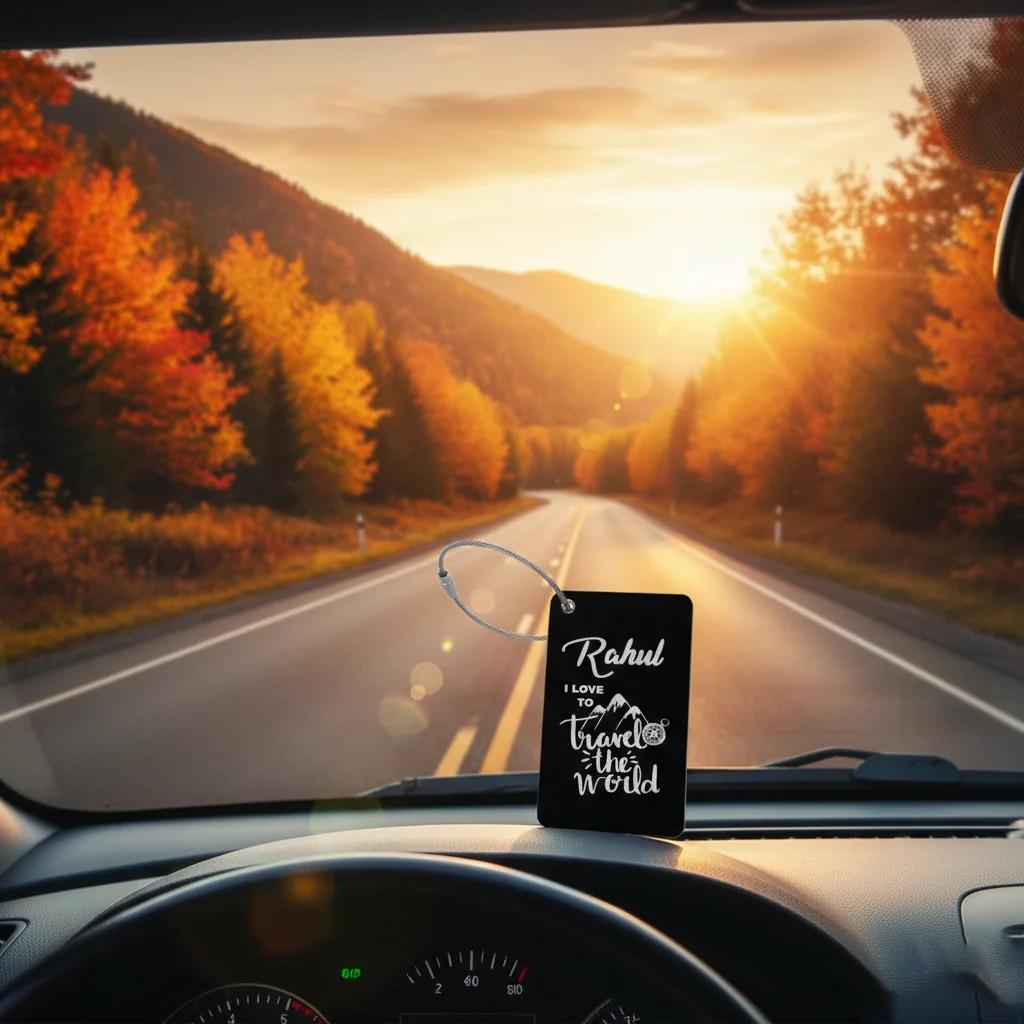 Zpics Custom Engraved Metal Travel Tag with Inspirational Message