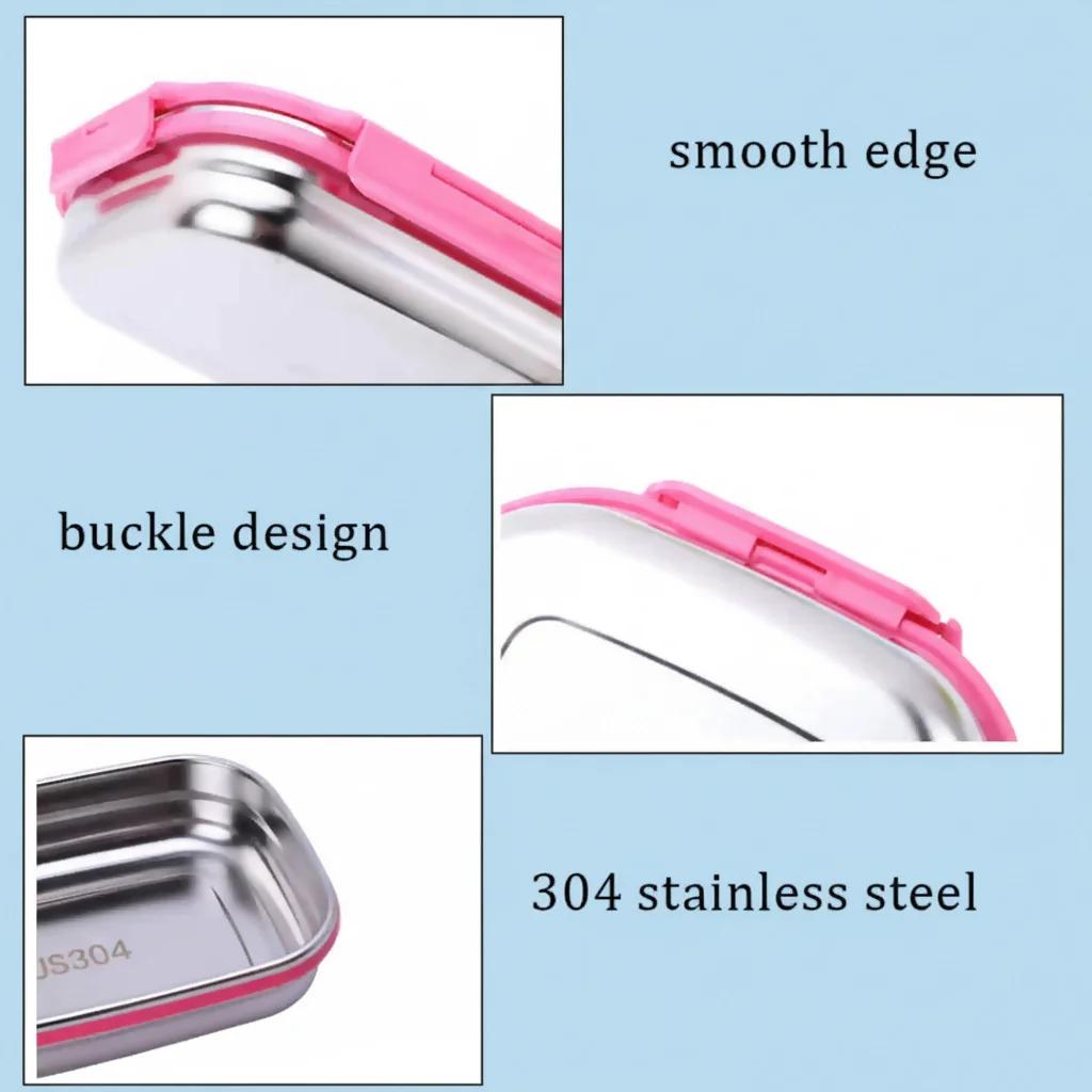 Zpics Personalised Name Stainless Steel Lunch Box (Pink)