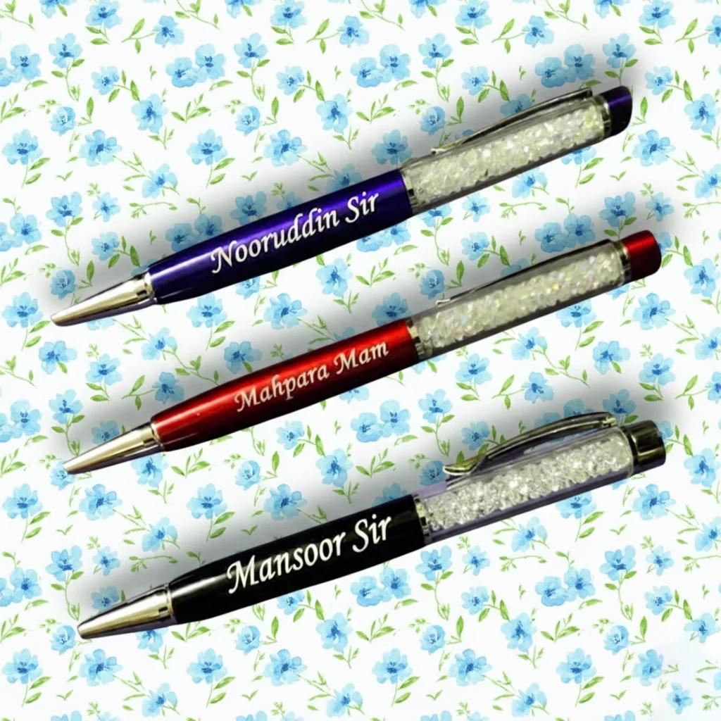 Premium Crystal Metal Pen with Custom Name Engraving – Elegant Gift Choice