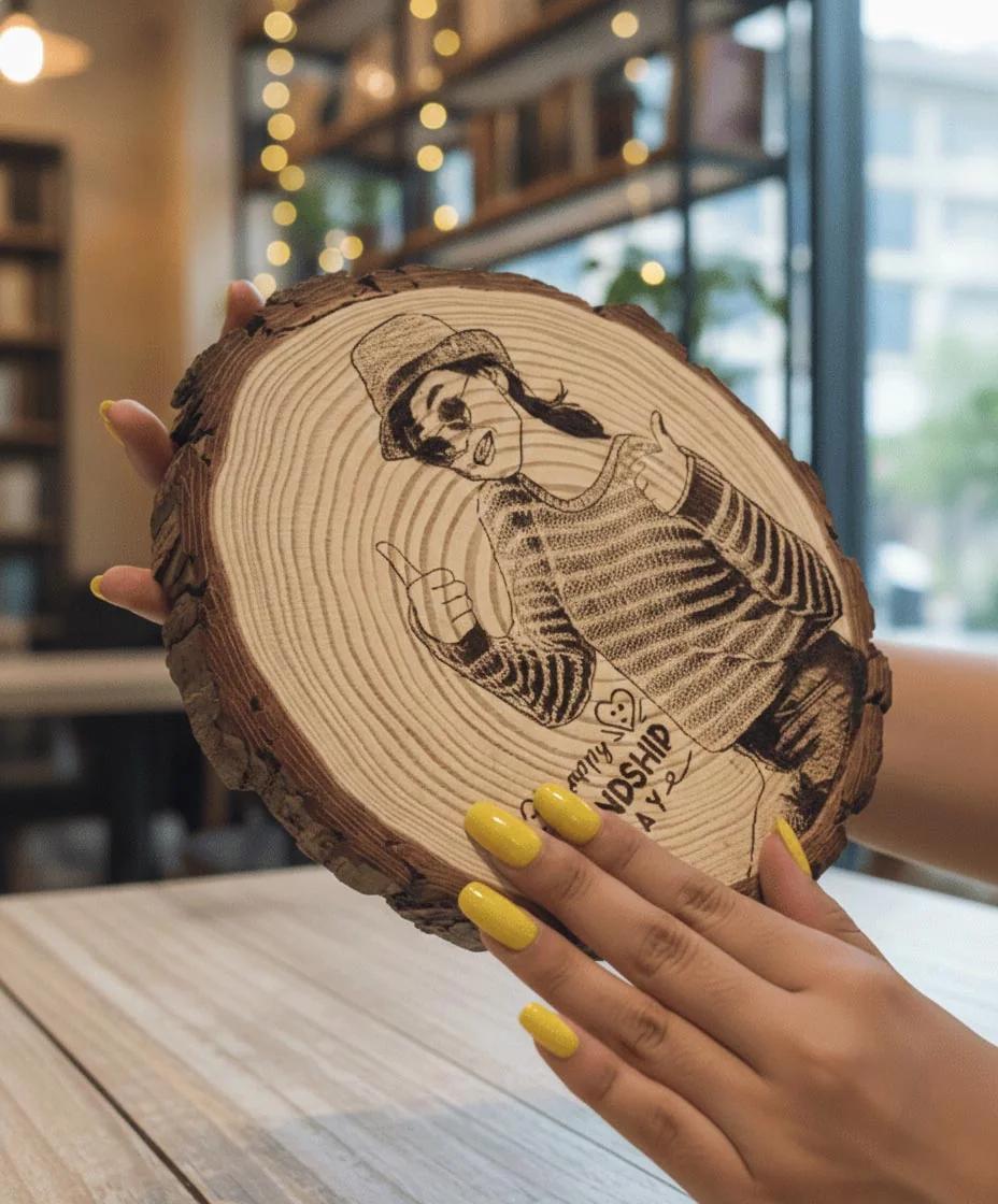 Zpics Birthday Wooden Slice Photo Frame (4 to 8 inches)