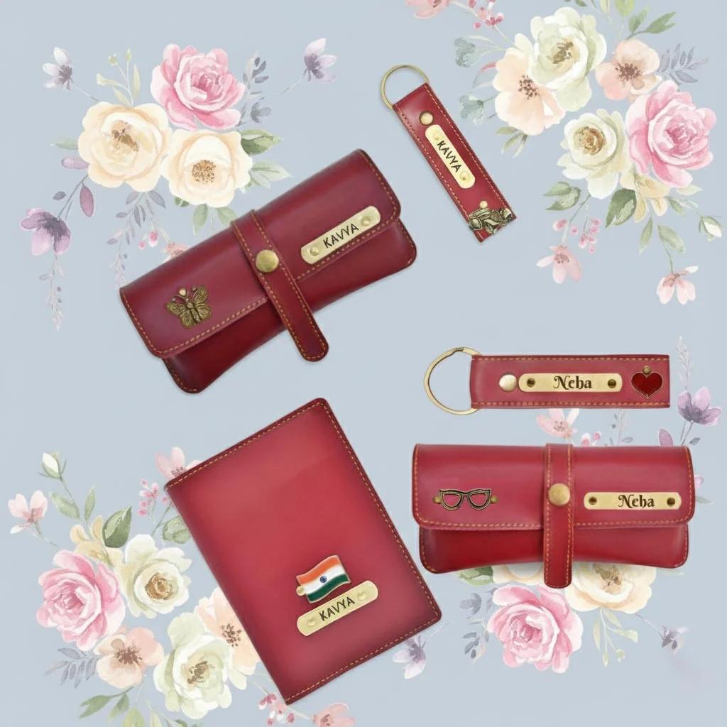 MH Decors Customizable Wine Gift Set for Her – Personalized Name Engraving