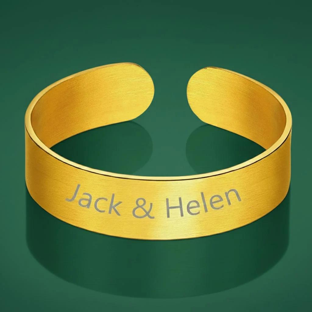 MH Decors Custom Engraved Name Rings – Available in 3 Elegant Finishes