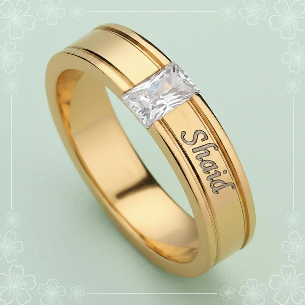 MH Decors Men’s Custom Promise Ring – Add Name and Charm