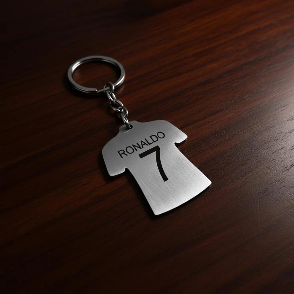 Zpics Steel Jersey Keychain with Custom Engraving