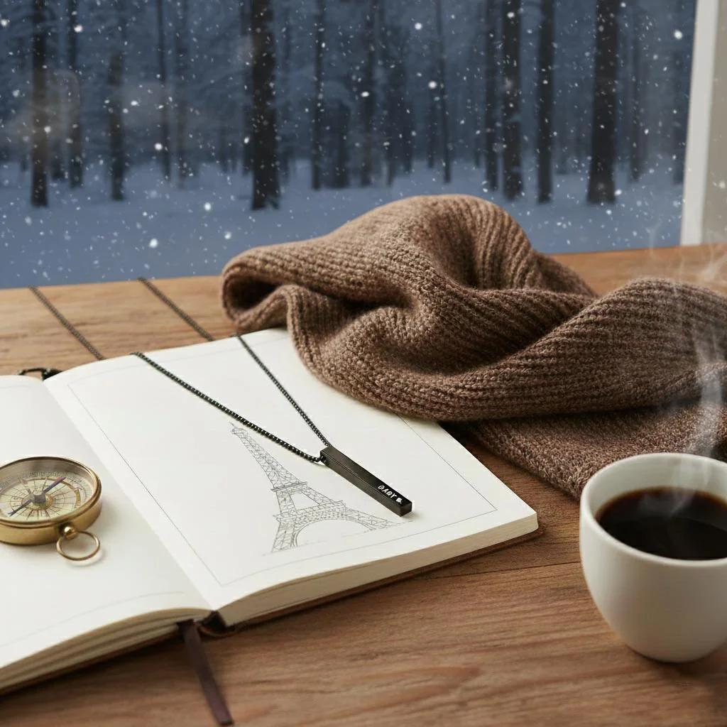 Zpics Custom 3D Bar Pendant Necklace