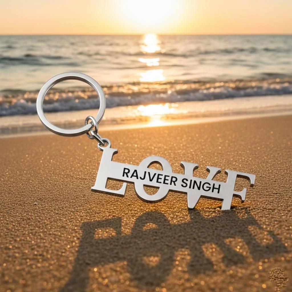 Zpics Love Metal Keychain for Valentines Day