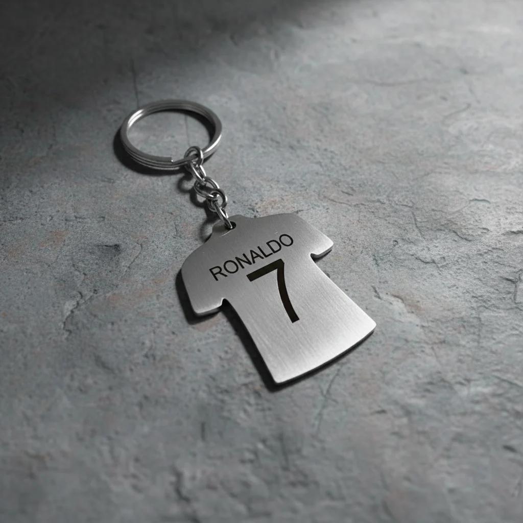 MH Decors Custom Name & Number Steel Jersey Keychain