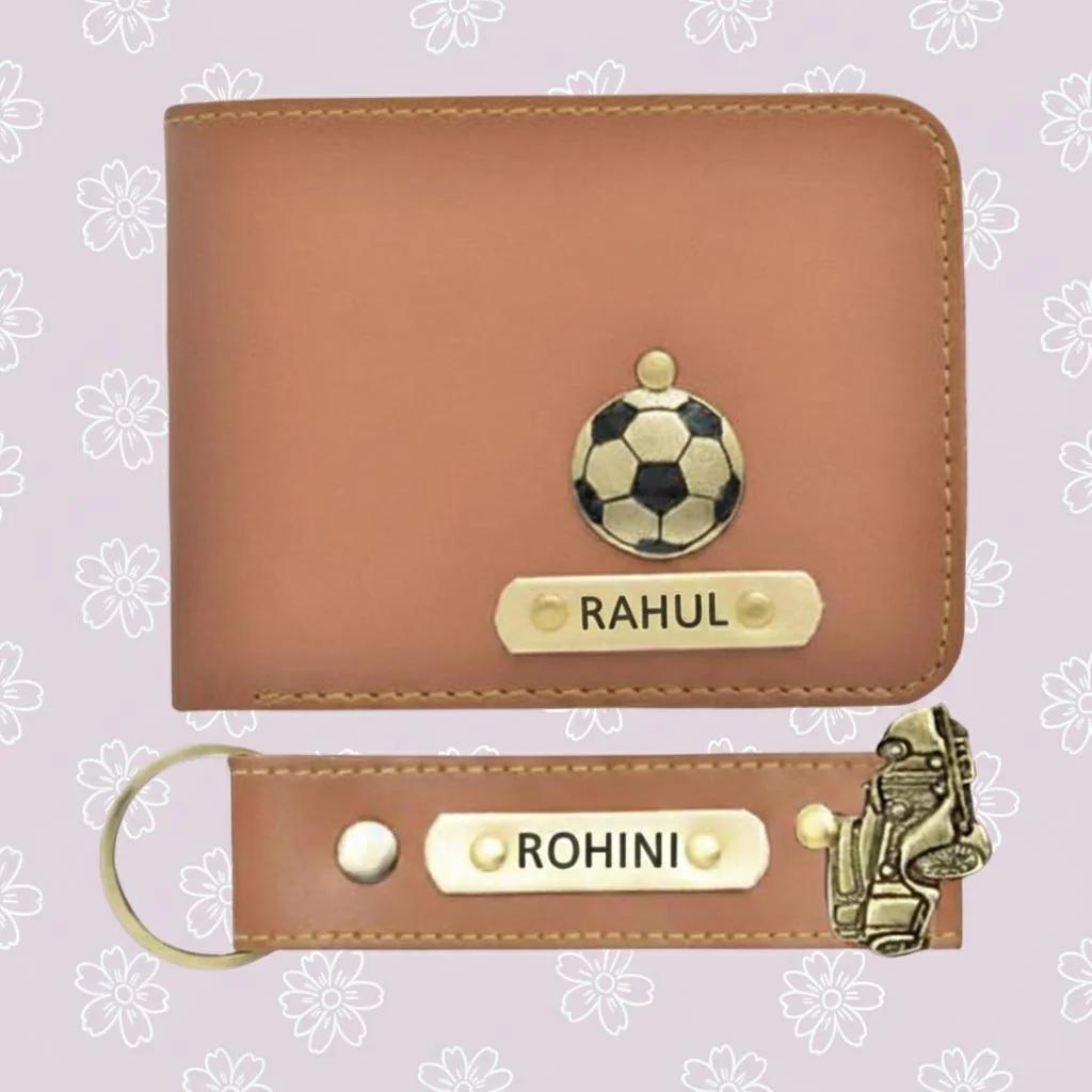 MH Decors Custom Men’s Wallet with Name & Charm – Elegant Vegan Leather