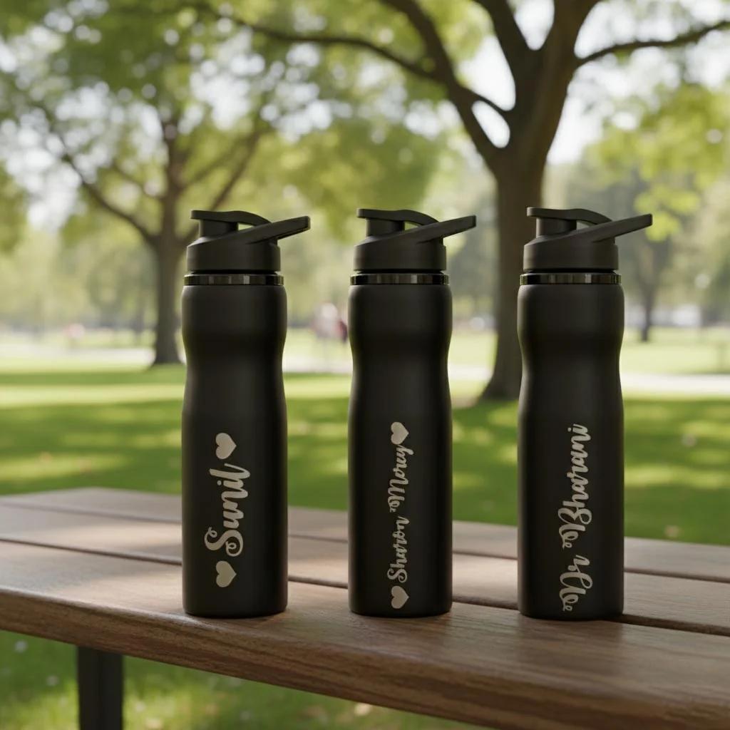 MH Decors Personalized Stainless Steel Water Bottle – Custom Name Engraving