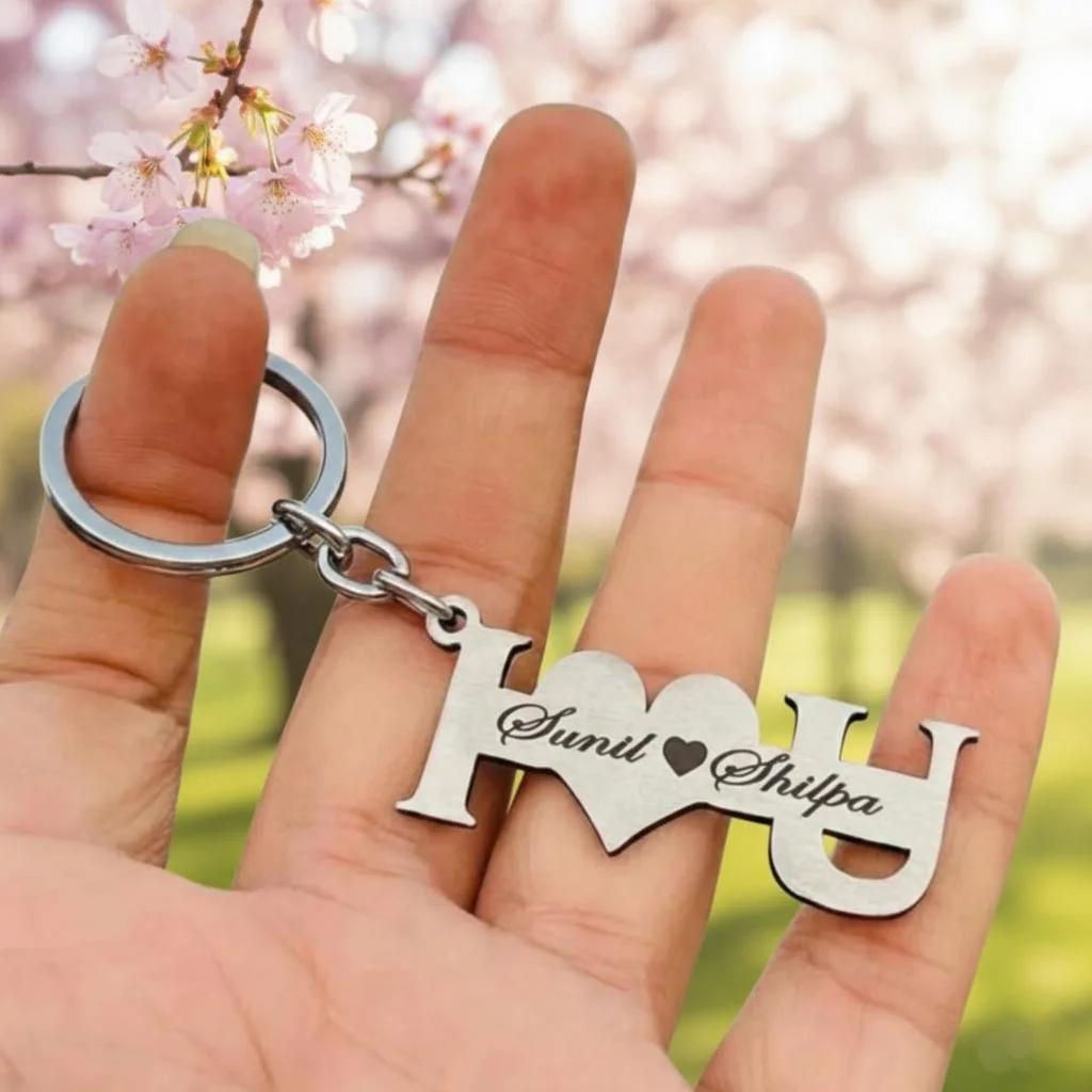 Zpics Personalized I Love You Keychain Perfect for Valentine’s Day