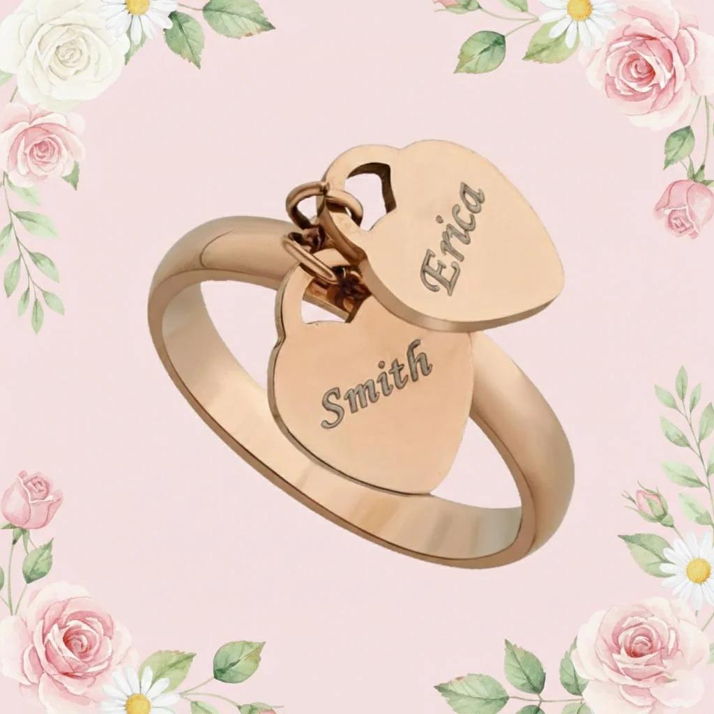 Zpics Custom Name Ring for women