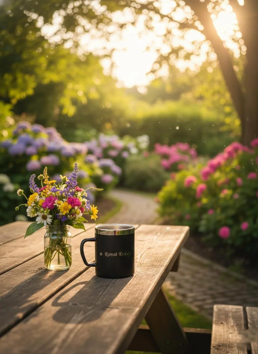 MH Decors Personalized Steel Coffee Mug – Custom Black Finish