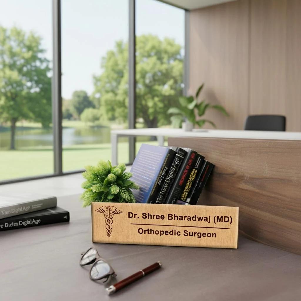 MH Decors Personalized Medical Professional Name Plate – Custom Door Sign