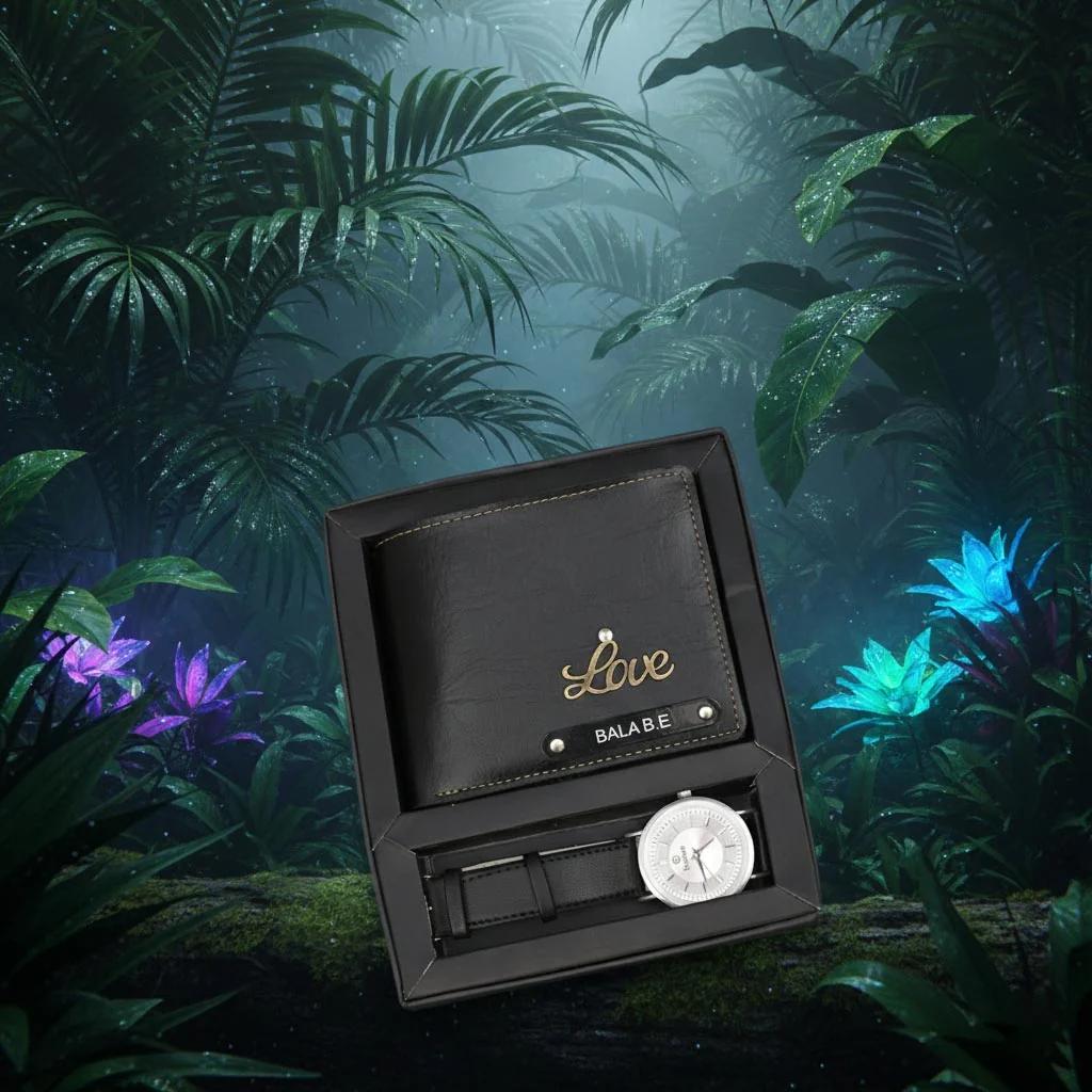 Mens Leather Wallet and Watch Combo Bangkok Style Gift Set