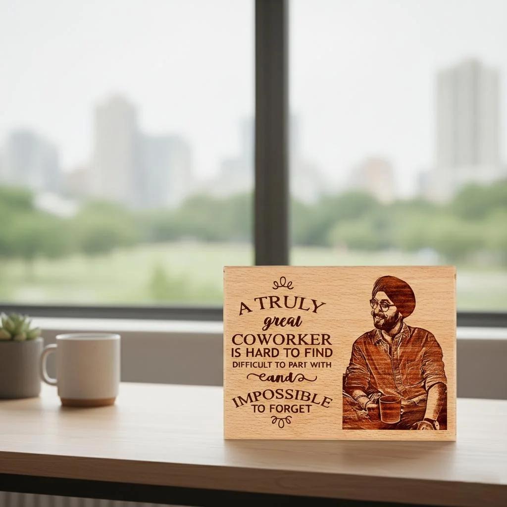 Wooden Photo Plaque Personalized Goodbye Gift