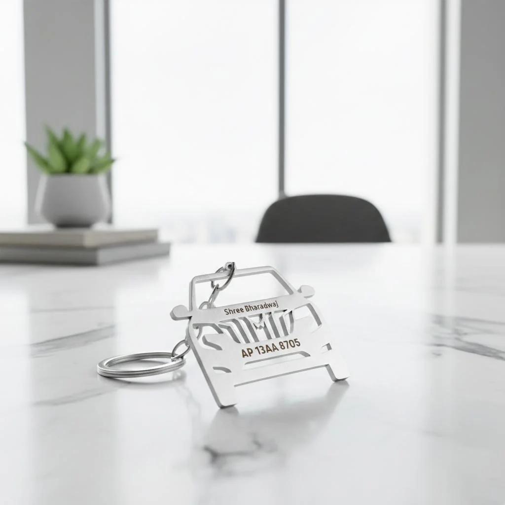 Mahindra XUV700 Key Ring Personalized with Vehicle Number