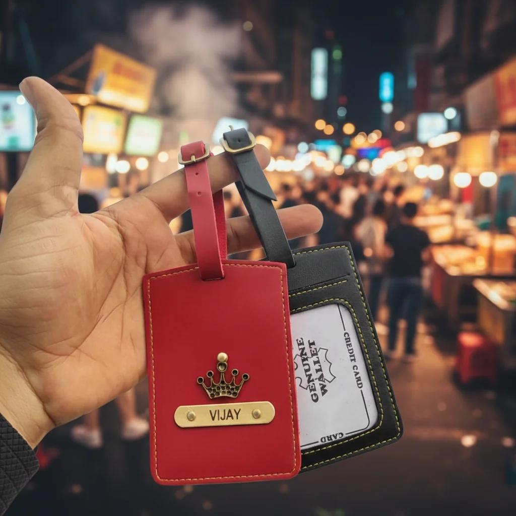 MH Decors Grey Custom Suitcase Name Label for Airport Travel