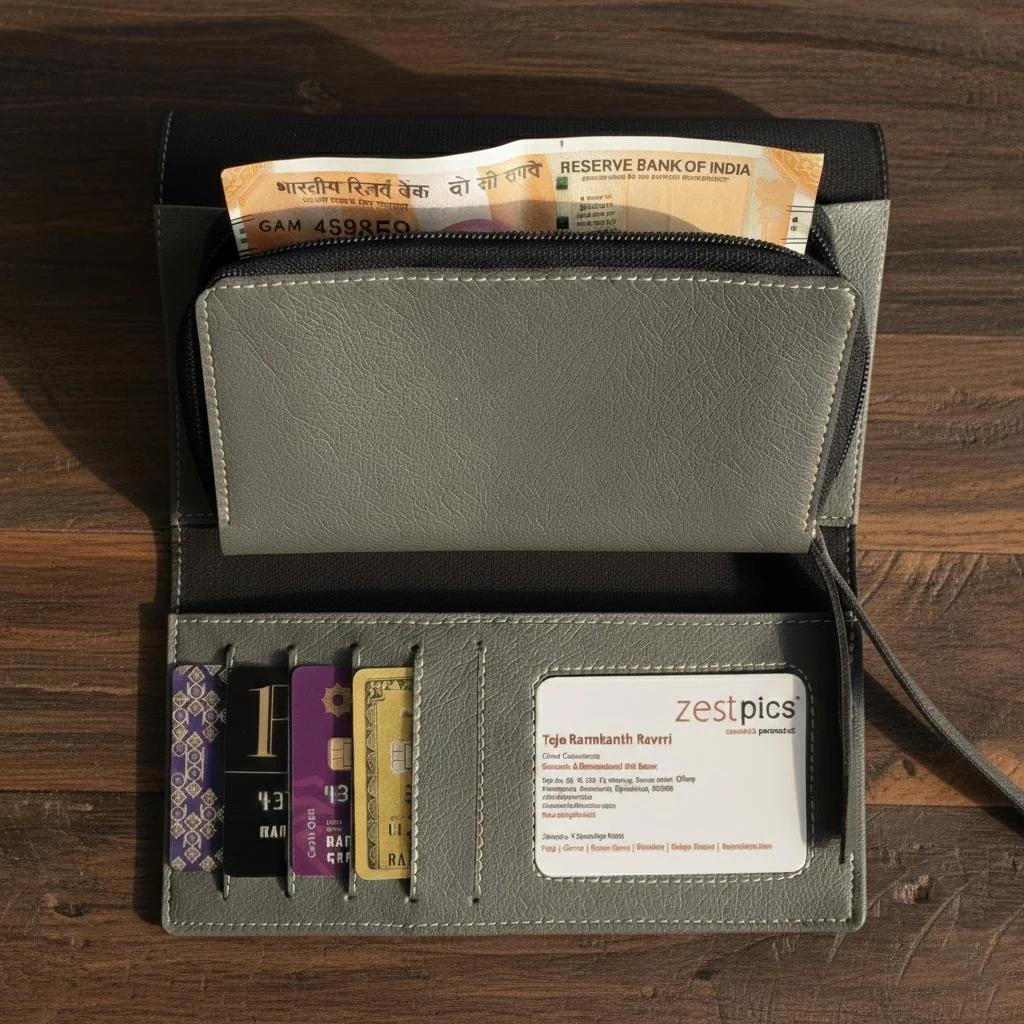 Zpics Custom Women’s Small Wallet Personalized with Name and Charm