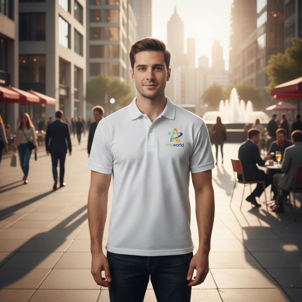 Zpics Customizable Unisex Small 36 Round Neck White T-Shirt with Company Logo Front & Back