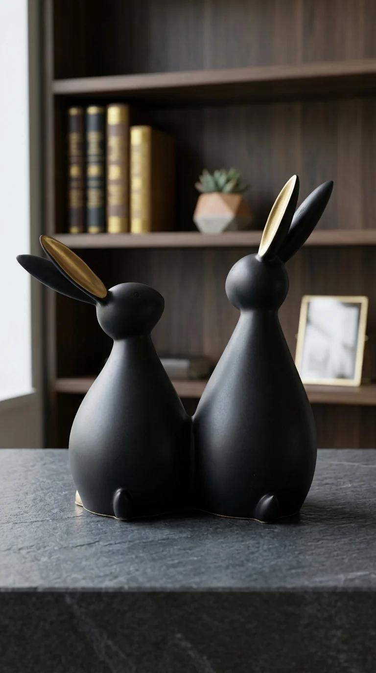 Value Gifts Premium Rabbit Couple Figurine Showpiece for Home and Office Decor