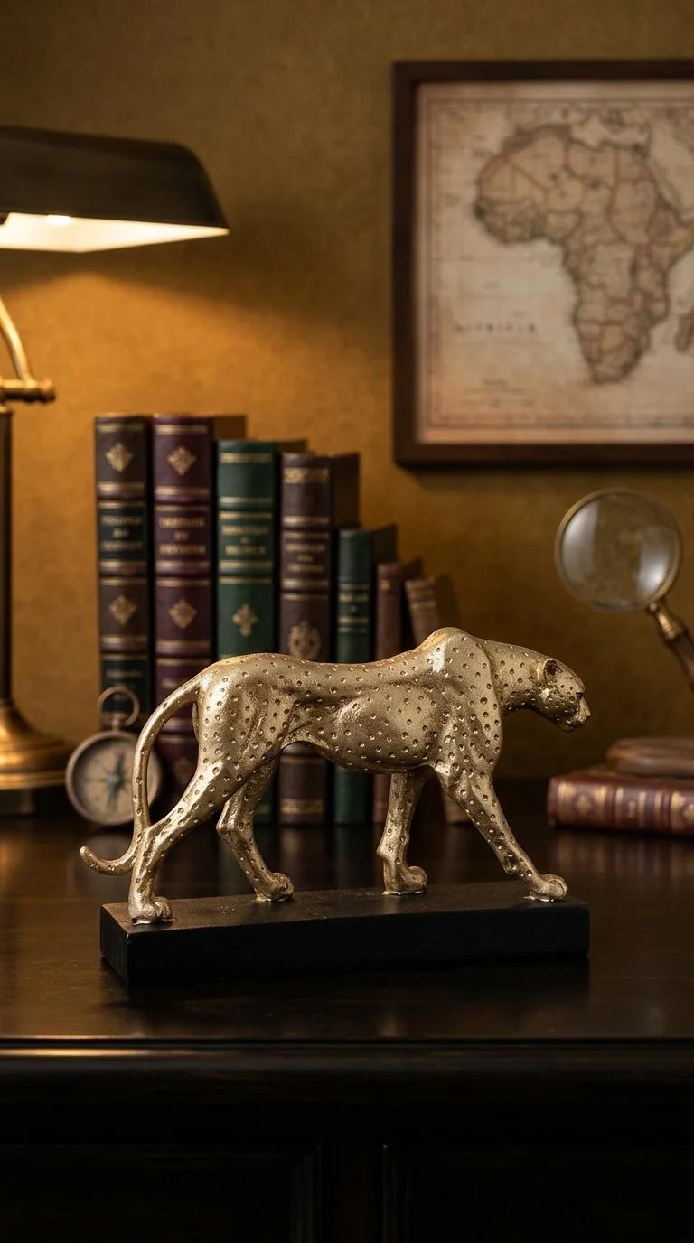 Value Gifts Vintage Style Leopard Figurine for Home Office and Bedroom Decor