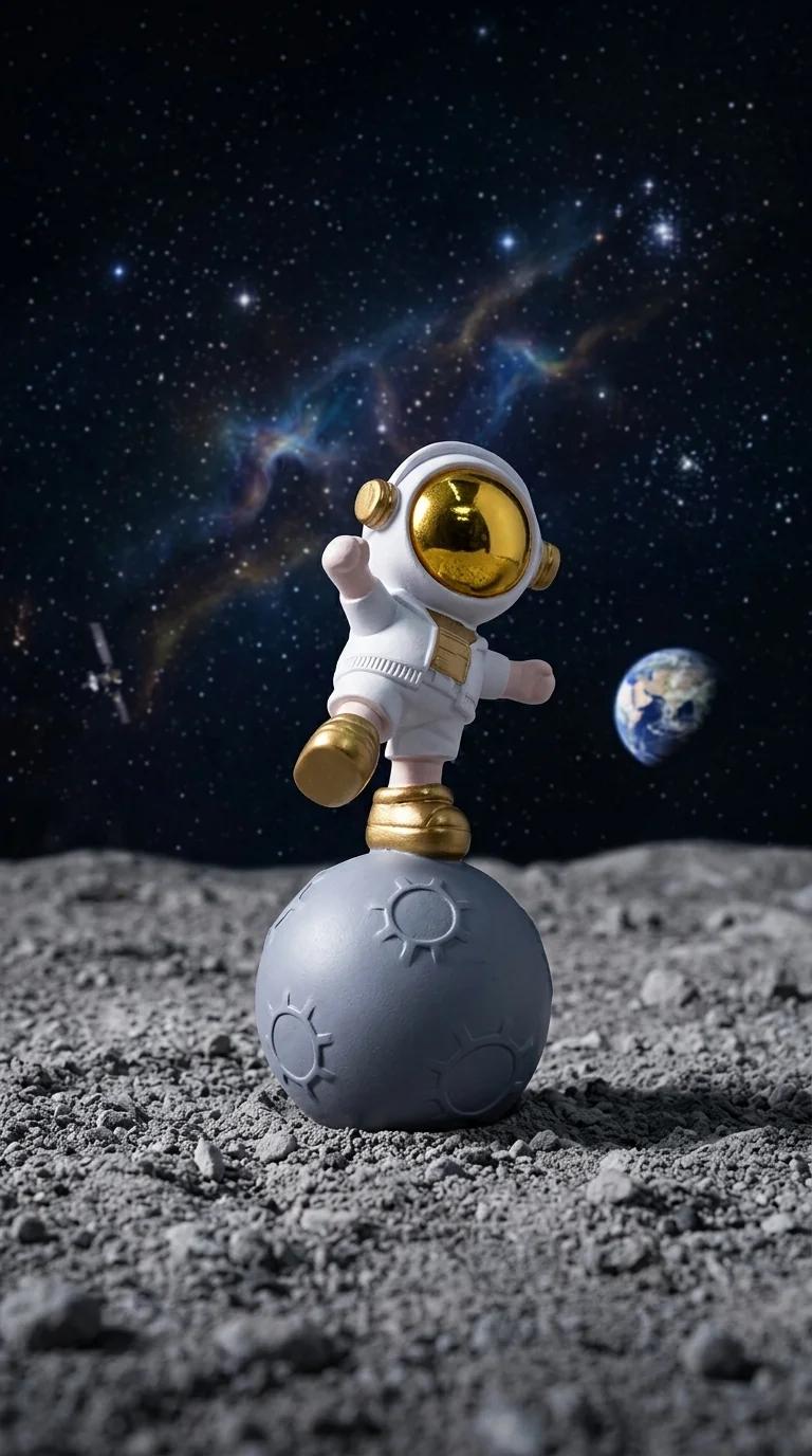 Value Gifts Kid Astronaut on Moon Sculpture Perfect Home Decoration