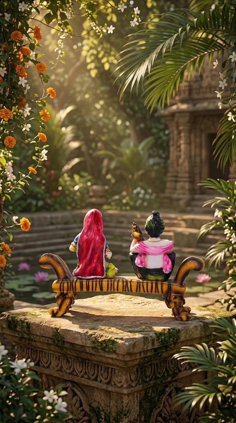 Value Gifts Ethnic Rajasthani Couple Playing Veena Showpiece for Home Decoration