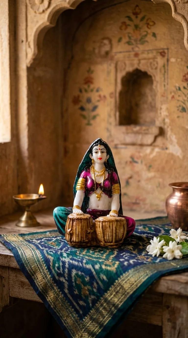 Value Gifts Ethnic Rajasthani Ladies Musical Instrument Showpiece for Living Room