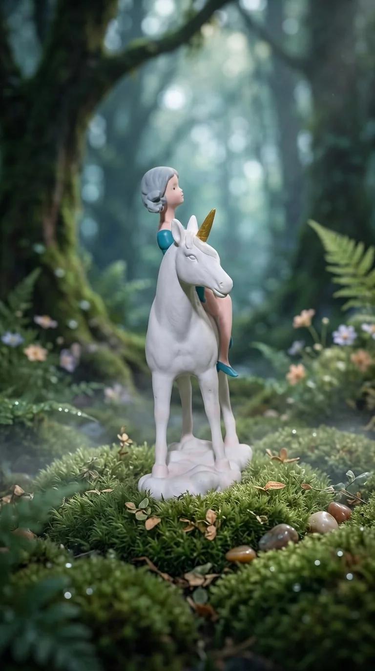 Value Gifts Unicorn Girl Riding Horse Polystone Decorative Ornament for Home