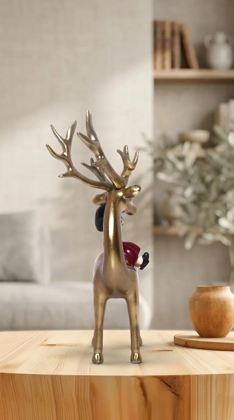 Value Gifts Elegant Fairy Reindeer Figurine with Doll for Office and Living Room
