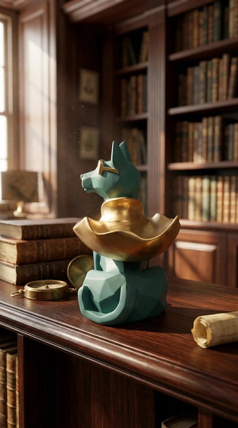 Value Gifts Elegant Dog Figurine with Storage Box for Home Decor