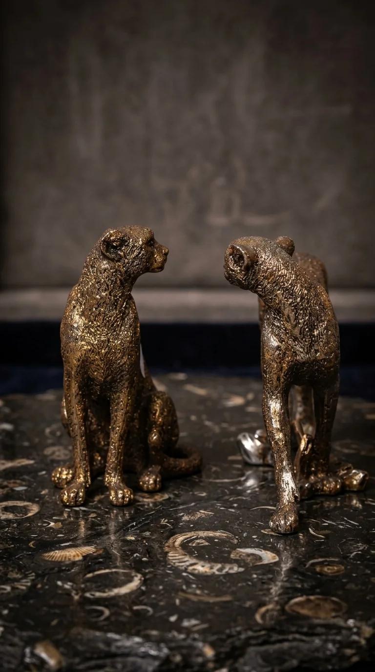 Value Gifts Elegant Retro Leopard Statue Decorative Showpiece for Desk