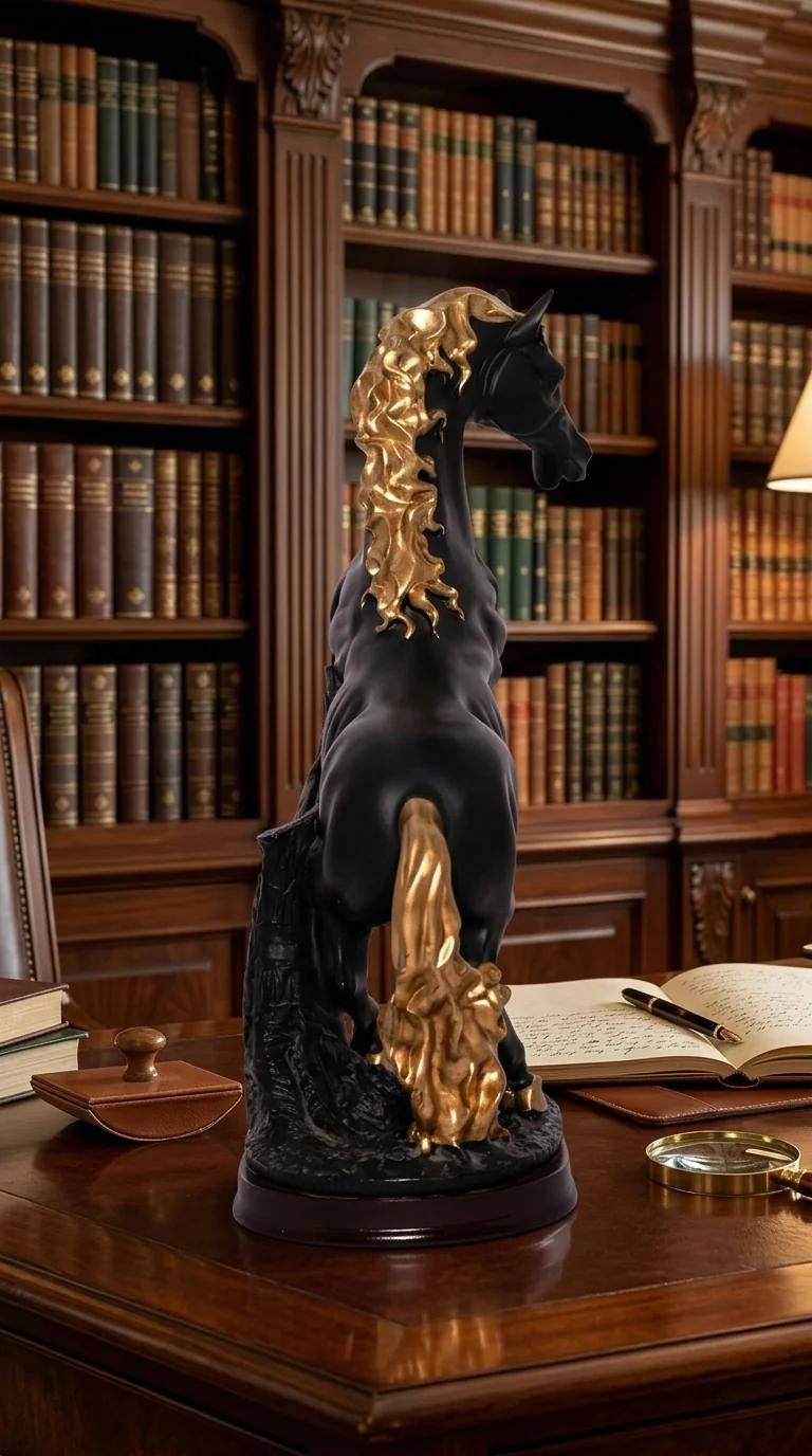 Value Gifts Elegant Rearing Stallion Horse Statue for Living Room Decor