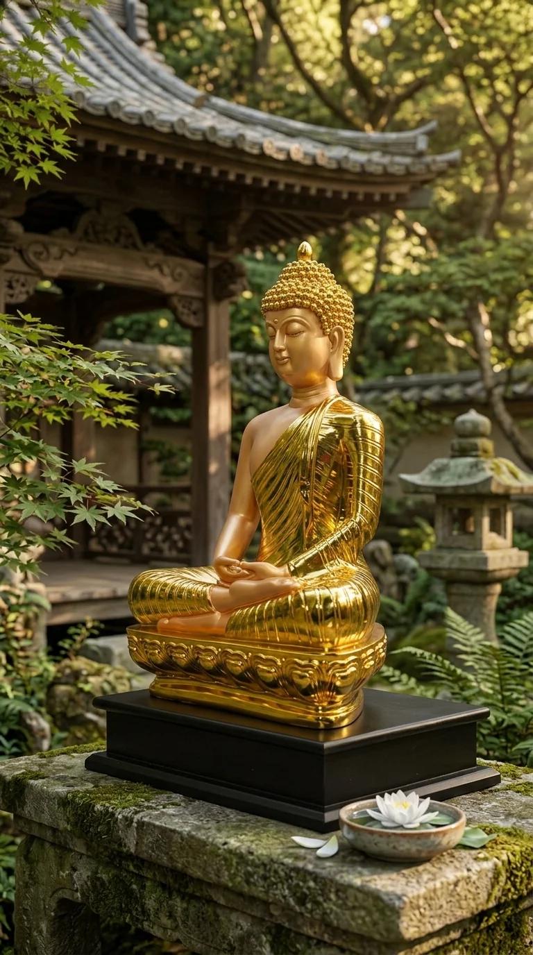 Value Gifts Gold Plated Buddha Idol for Home Office and Corporate Gifting