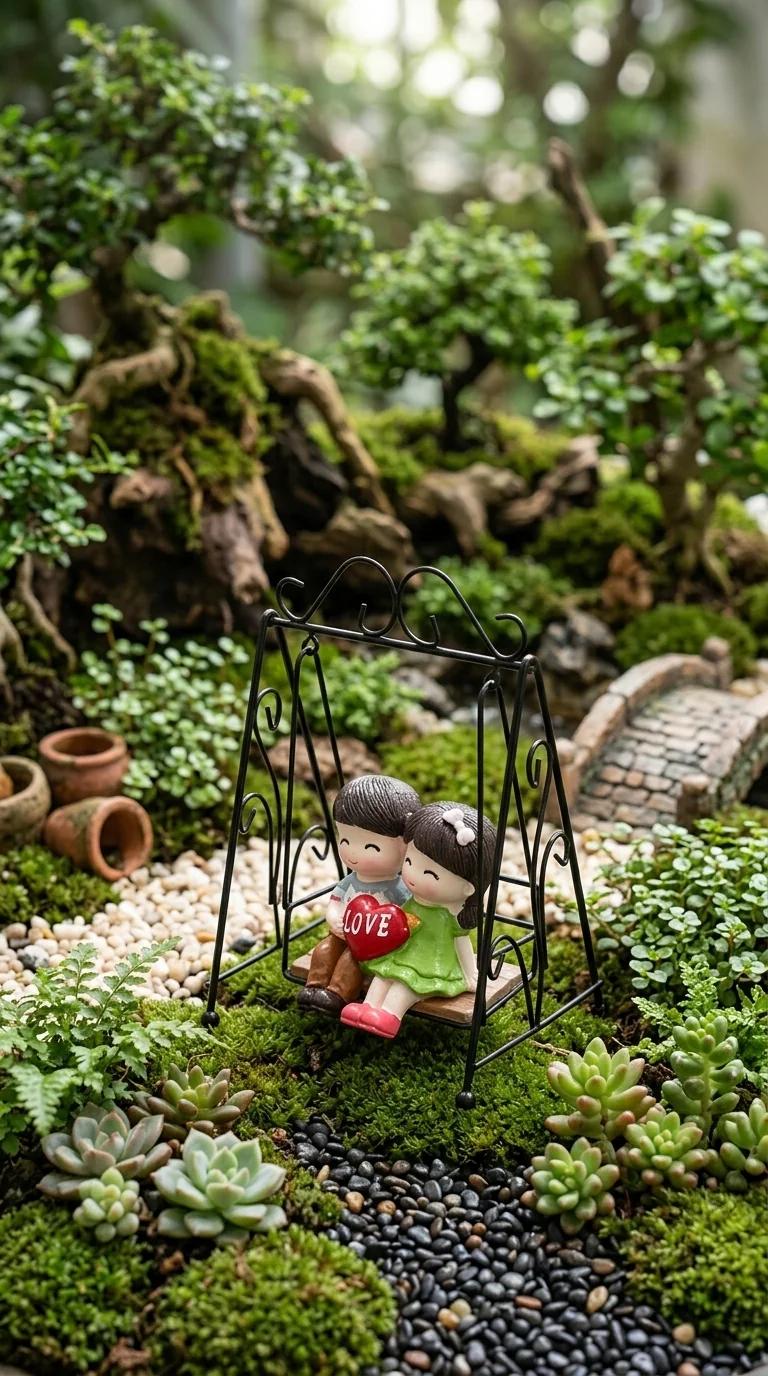 Value Gifts Elegant Romantic Couple Swing Showpiece for Home Decoration