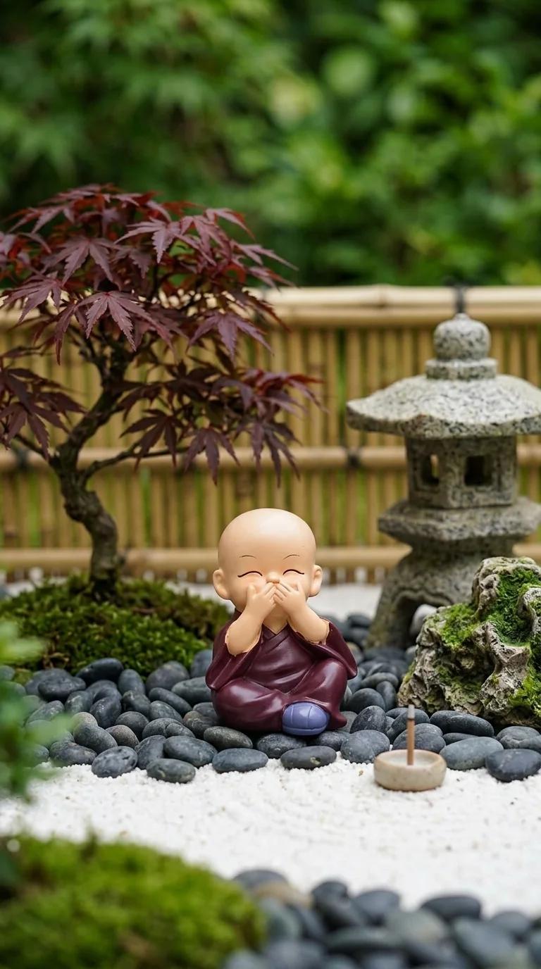 MH Decors Elegant Buddha Monks Sculpture for Home Living Room and Office Table