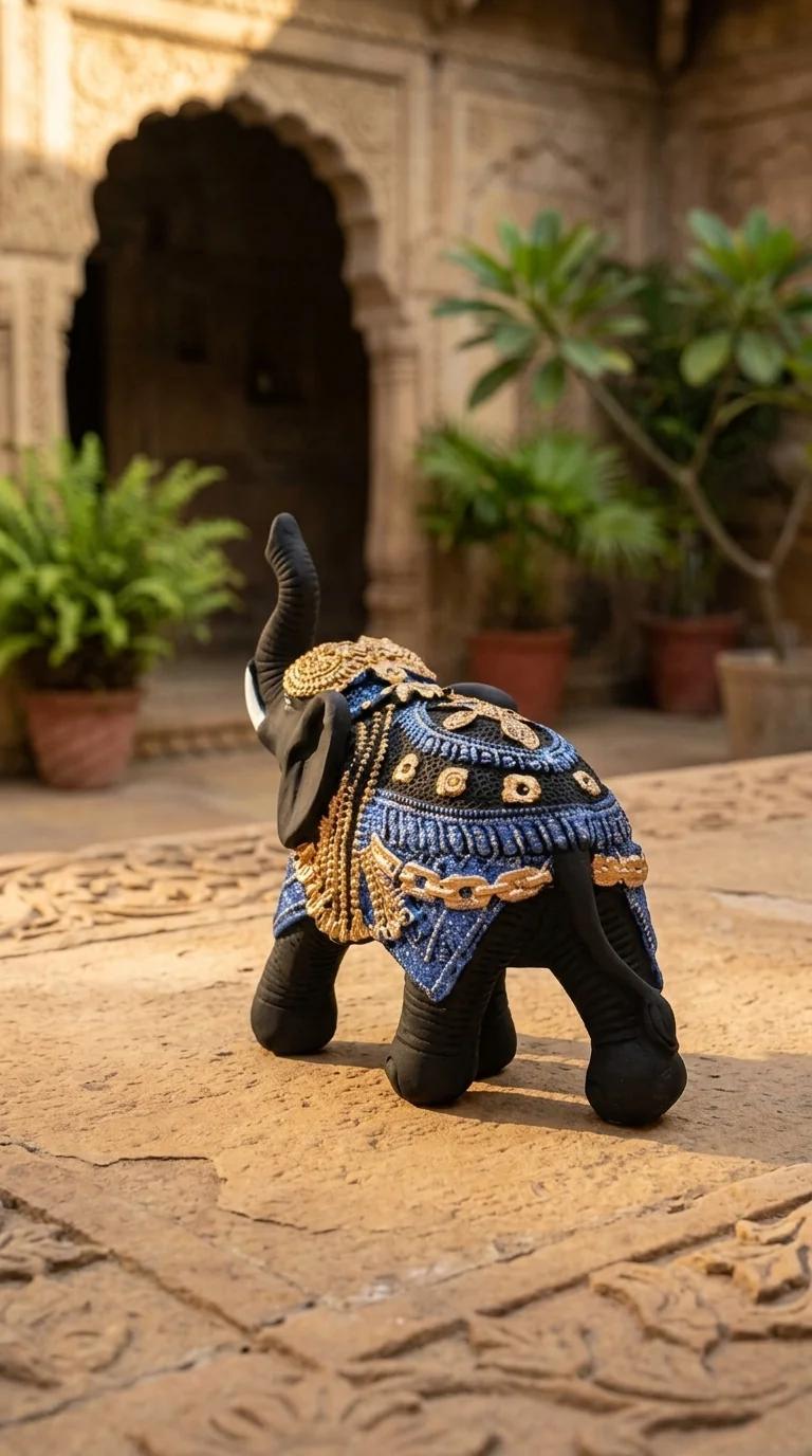 MH Decors Premium Indian Royal Elephant Pair Small Size for Tabletop and Home Decor