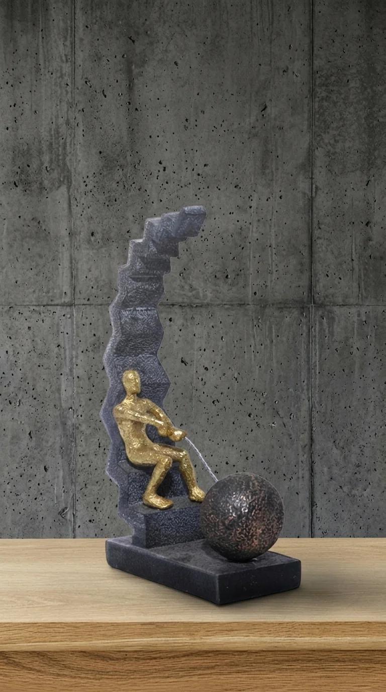MH Decors Handcrafted Rock Pulling Men Statue for Home and Office Decoration