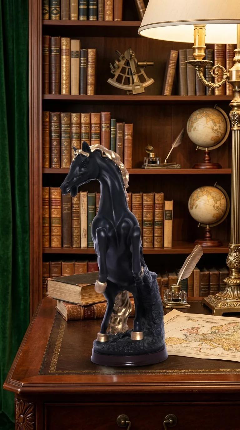 MH Decors Elegant Rearing Horse Figurine for Home and Office Tabletop Display