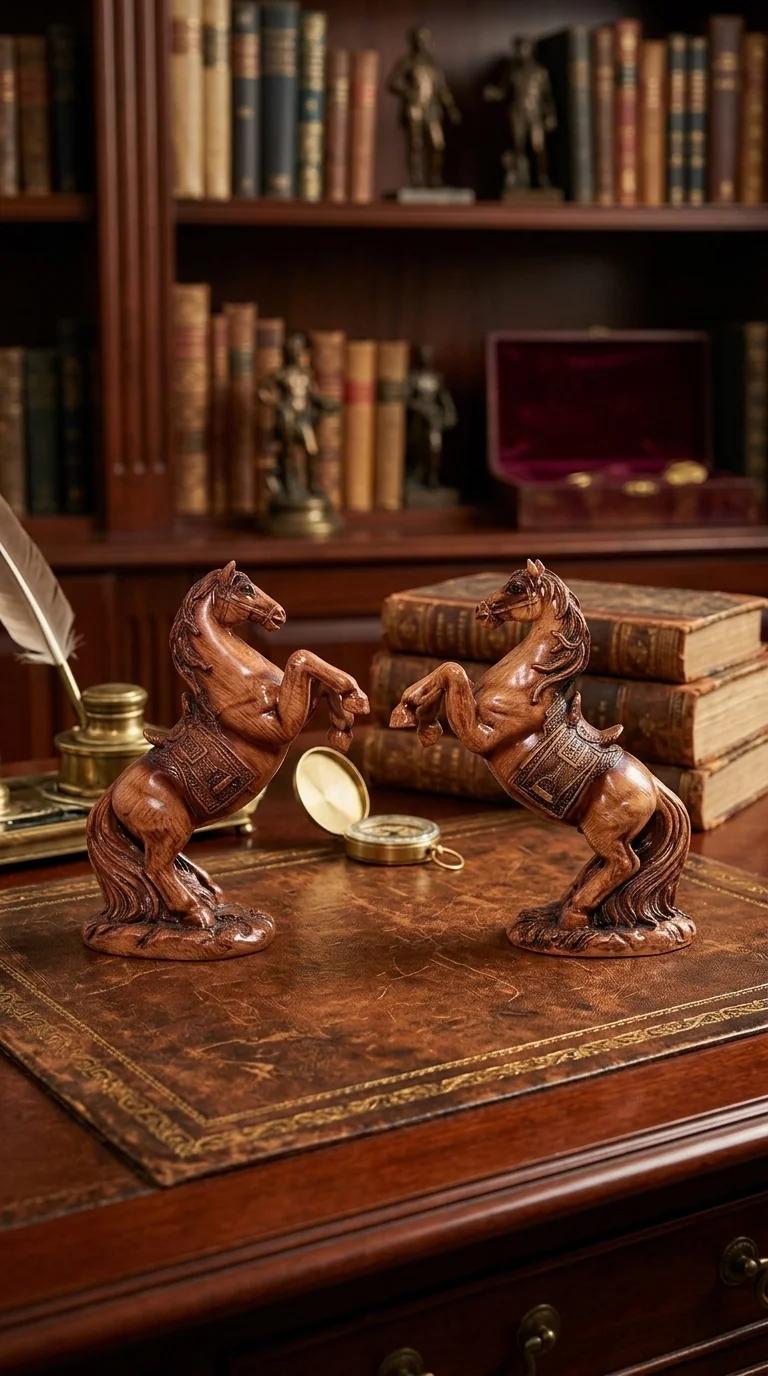 MH Decors Elegant Horse Rearing Pair Showpiece for Home Cabinet and Table Decor