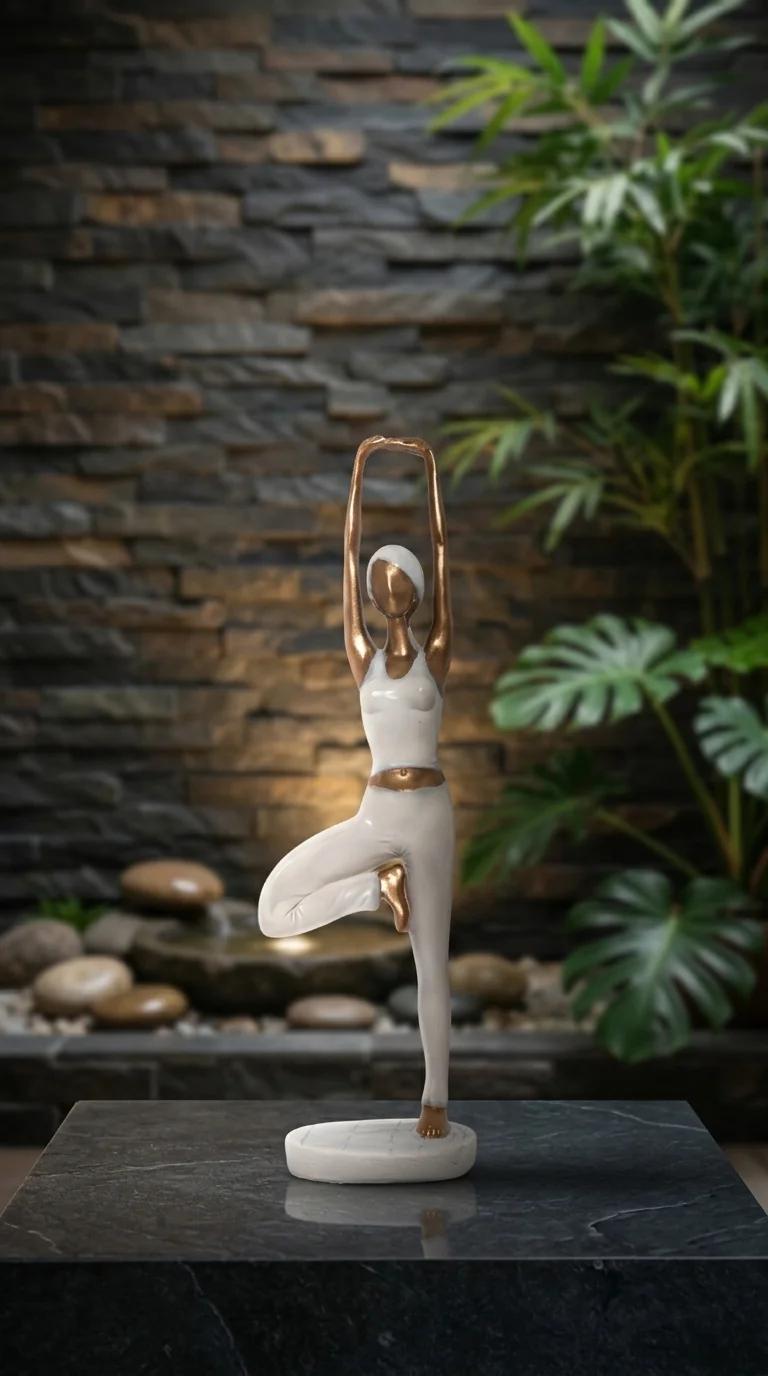 MH Decors Elegant Lady Yoga Pose Showpiece for Office Desk and Living Room