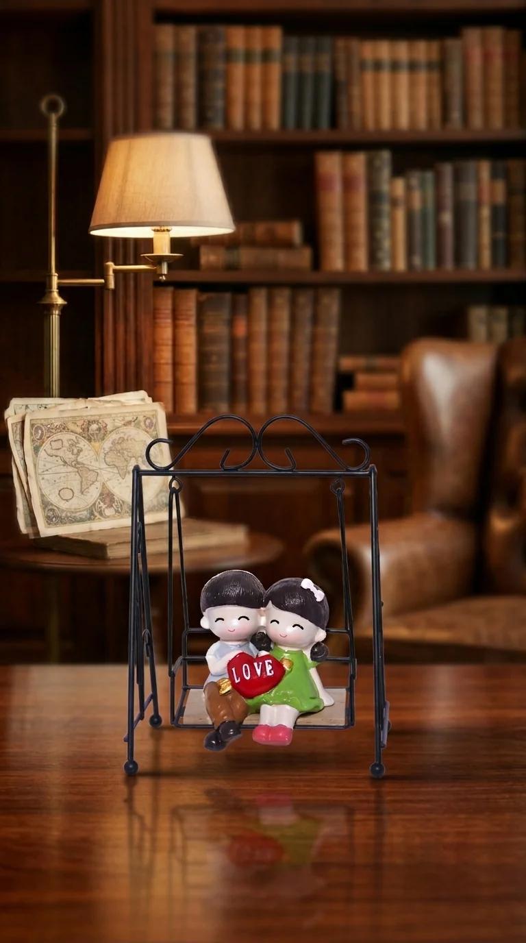 MH Decors Elegant Couple Swing Showpiece for Home and Office Table Decor