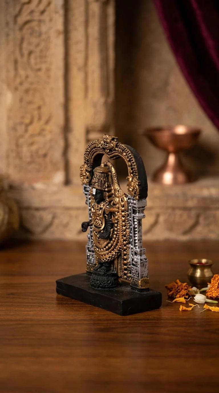 Value Gifts Lord Balaji Arch Statue for Car Dashboard and Home Ornament