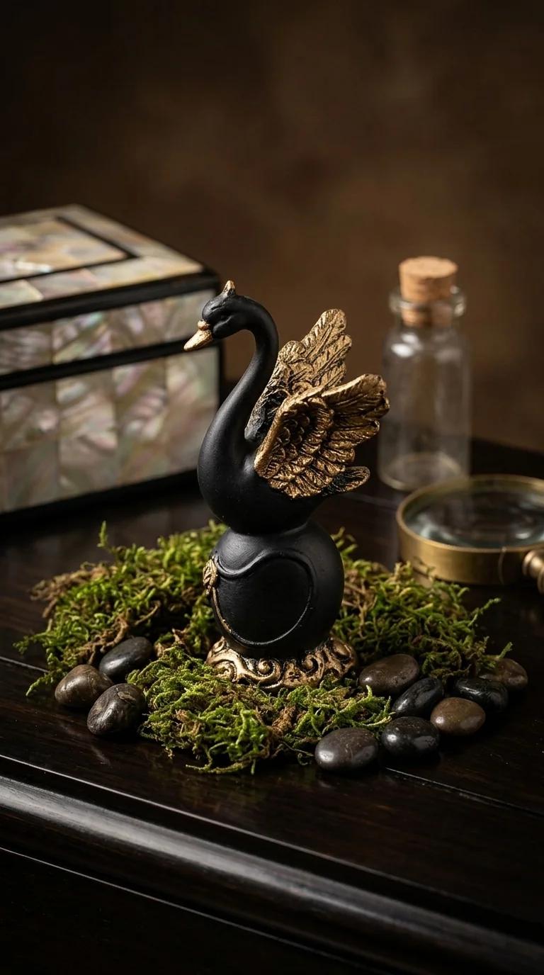 Value Gifts Elegant Swan Heart Couple Figurines for Tabletop and Gift Ideas