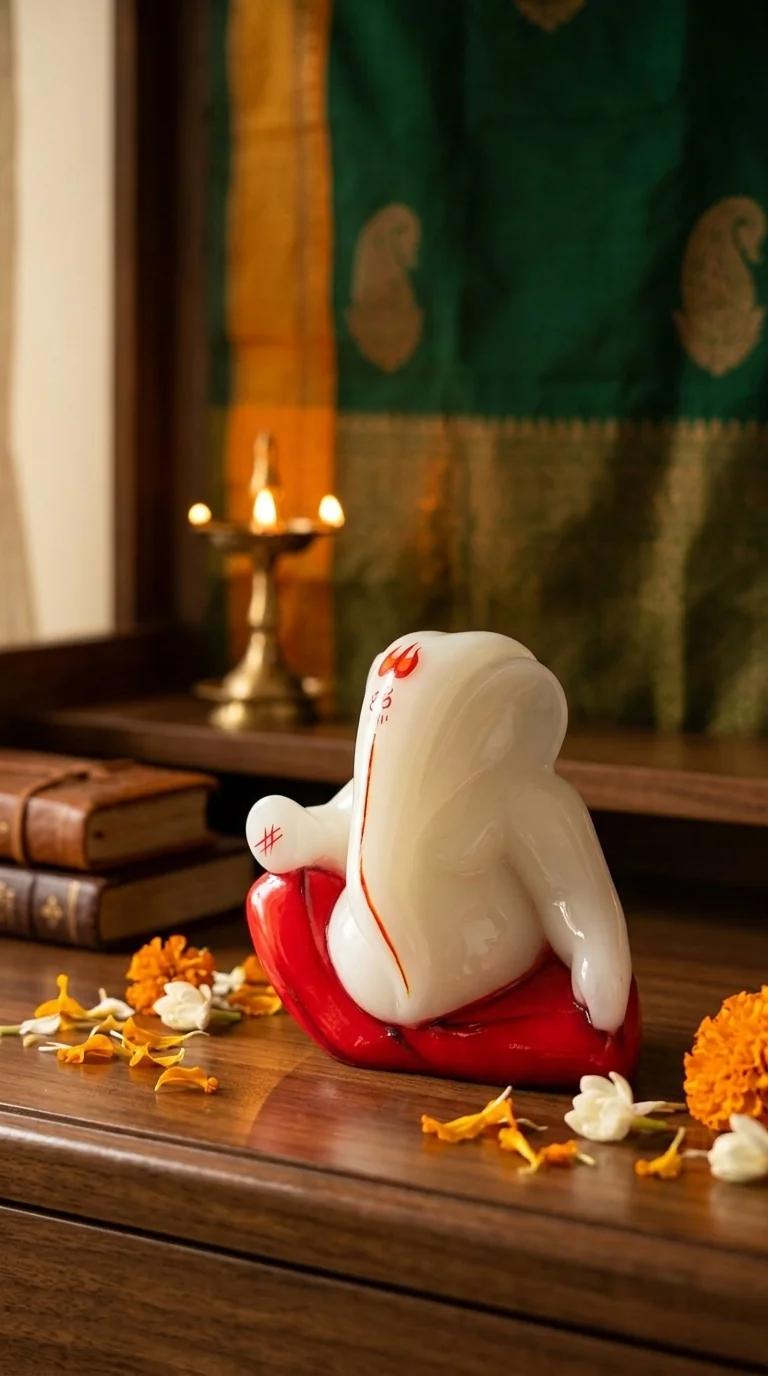 Value Gifts Lord Ganesha in Synthetic Marble Medium Size for Home and Office Decor