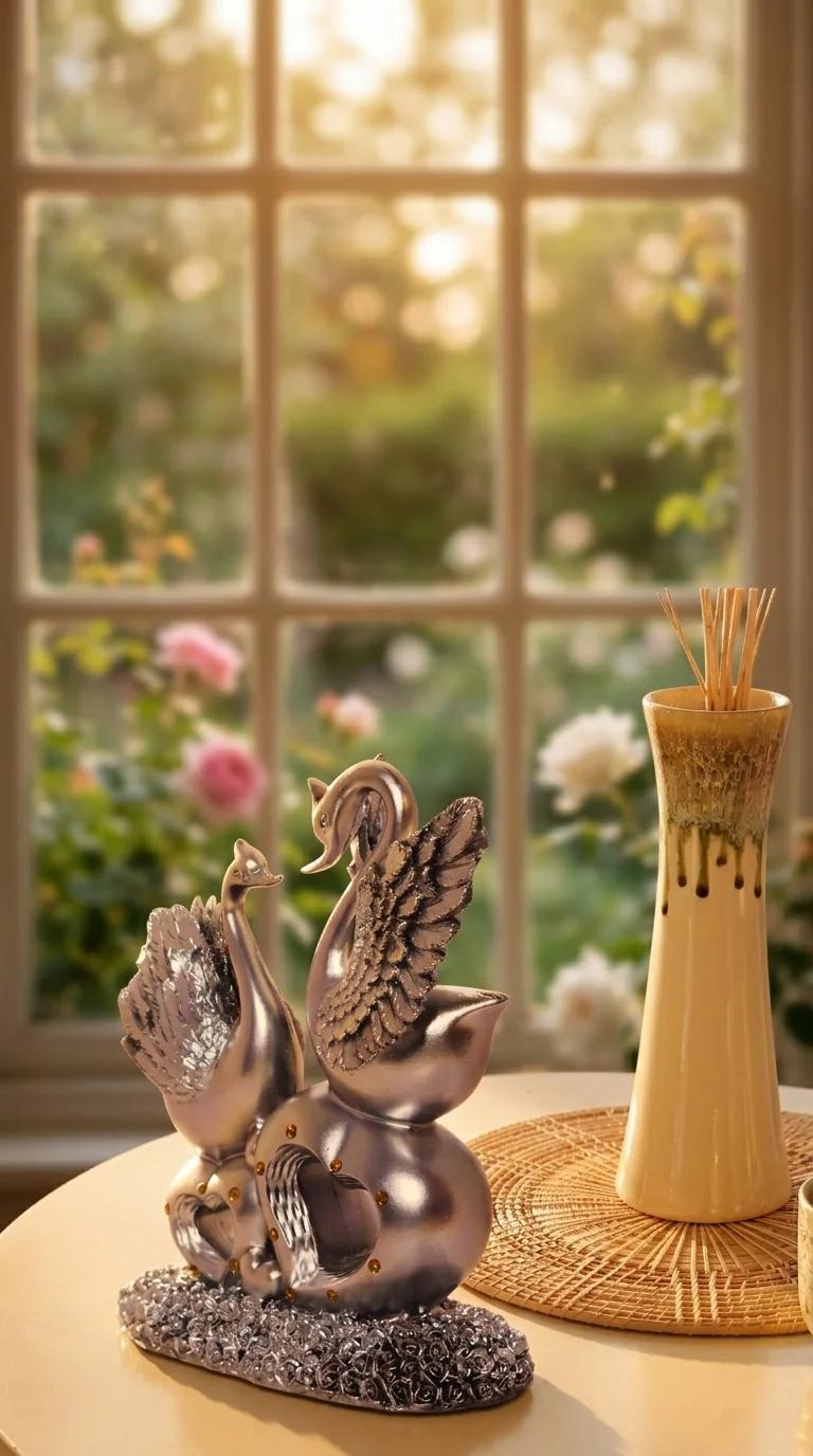 Value Gifts Premium Beautiful Swan Figurine for Living Room and Home Interior